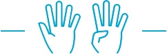 Dedo simbolizando el número 9